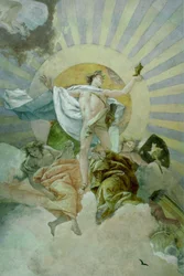 Deckenfresko im Treppenhaus der Würzburger Residenz, nördlicher Götterhimmel (Detail)